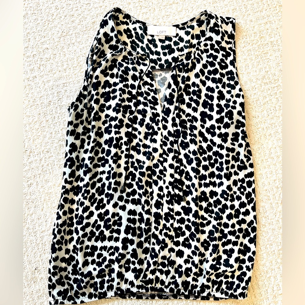 LOFT Mixed Media Animal Print Tank